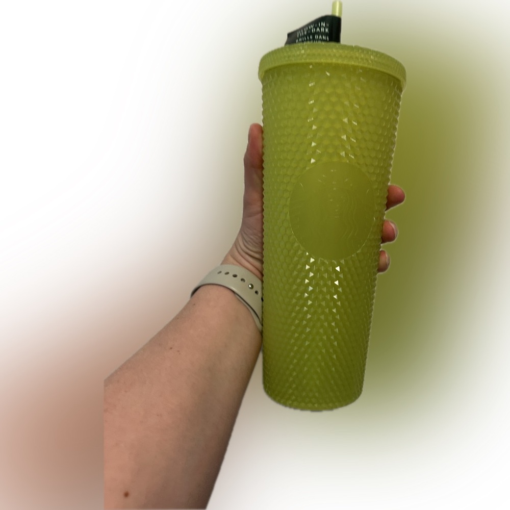 Starbucks Neon Green Glow in the Dark Studded Tumbler